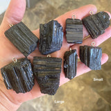 Natural Raw Black Tourmaline Pendant