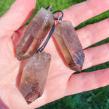 Large Raw Smokey Quartz Point Pendant