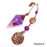 Amethyst and Copper Pendulum