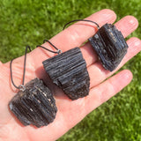 Natural Raw Black Tourmaline Pendant