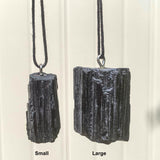 Natural Raw Black Tourmaline Pendant