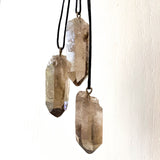 Large Raw Smokey Quartz Point Pendant