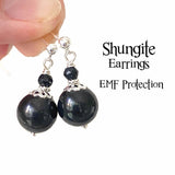 Shungite Healing Earrings, EMF Protection, Purifying Detoxifying, Miracle Stone