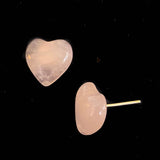 Rose Quartz Heart Earrings, .925 Sterling Silver