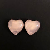 Rose Quartz Heart Earrings, .925 Sterling Silver