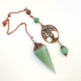 Aventurine Pendulum, Copper Tree of Life