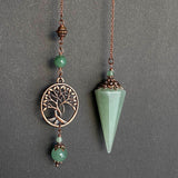 Aventurine Pendulum, Copper Tree of Life