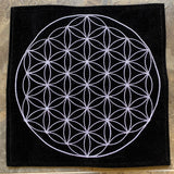 Velvet Grid Cloth with Embroidered Flower Of Life