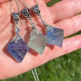 Fluorite Octahedron Crystal Necklace