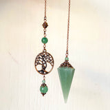 Aventurine Pendulum, Copper Tree of Life