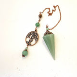 Aventurine Pendulum, Copper Tree of Life