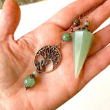 Aventurine Pendulum, Copper Tree of Life