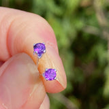 Sterling Silver Faceted Amethyst Stud Earrings