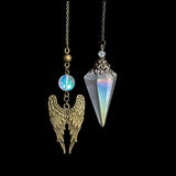 Angel Aura Quartz Pendulum with Angel Wings