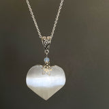 Selenite Heart Necklace