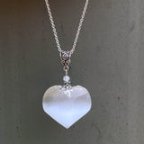 Selenite Heart Necklace