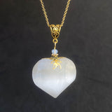 Selenite Heart Necklace