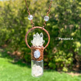 Clear Quartz Roller Bottle Necklace