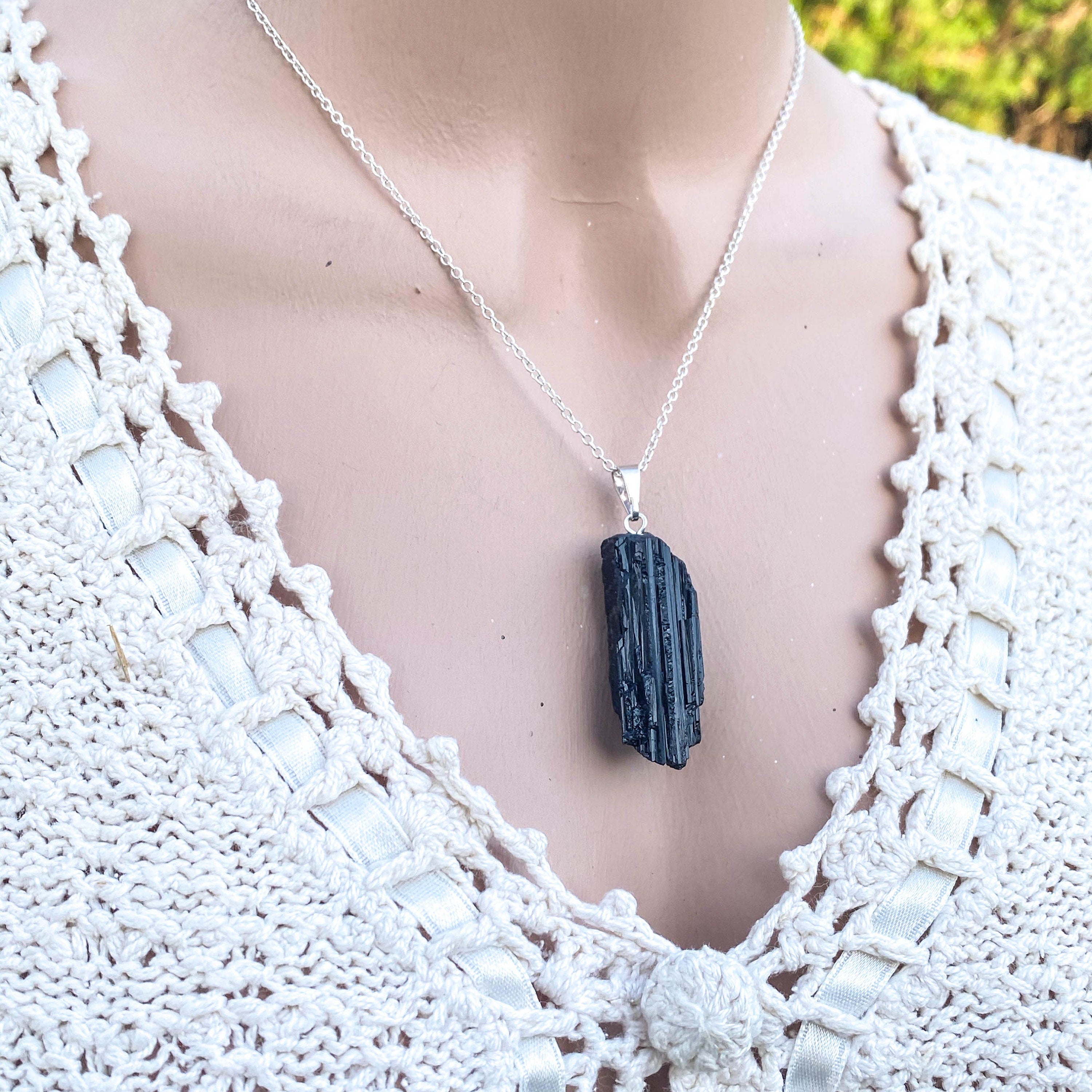 BLACK TOURMALINE necklace pendant