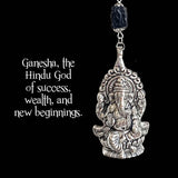Large Black Tourmaline Ganesh Pendulum