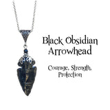 Black Obsidian Arrowhead Necklace