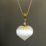 Selenite Heart Necklace