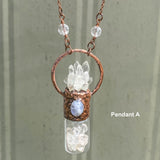 Clear Quartz Roller Bottle Necklace