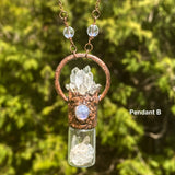 Clear Quartz Roller Bottle Necklace