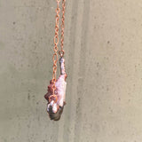 Copper Electroformed Branch Necklace with Auralite 23 Cluster