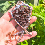 Large Auralite 23 Cluster Copper Electroformed Twig Pendant