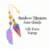 Titanium Rainbow Aura Quartz Pendulum