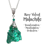 Rare Natural Raw Velvet Malachite Pendant