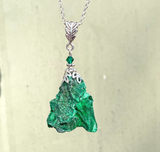 Rare Natural Raw Velvet Malachite Pendant