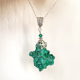 Rare Natural Raw Velvet Malachite Pendant