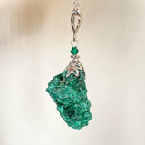 Rare Natural Raw Velvet Malachite Pendant