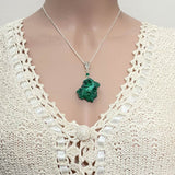 Rare Natural Raw Velvet Malachite Pendant