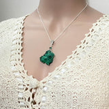 Rare Natural Raw Velvet Malachite Pendant