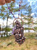 Amethyst Hummingbird Spirit Guide Necklace