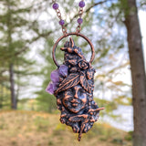 Amethyst Hummingbird Spirit Guide Necklace